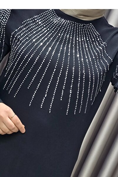 Elmas Tesettür Γυναικεία Ρούχα Χιτζάμπ Μεγάλου Μεγέθους Βραδινό Φόρεμα από Κρεπ