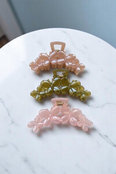 MUTENA Kelebek Desenli Renkli Kıskaçlı Mandal Toka 3lü Set