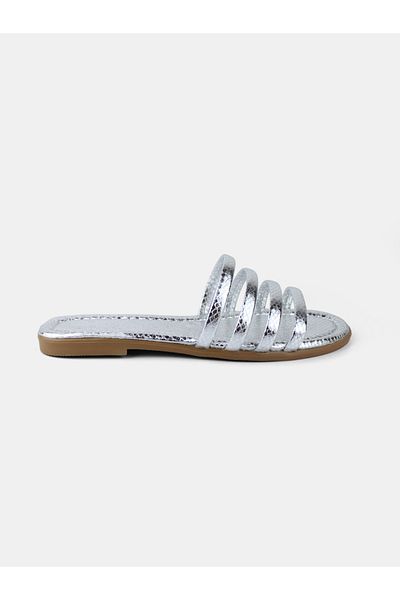 MAGGIO Women's Silver Color Slippers