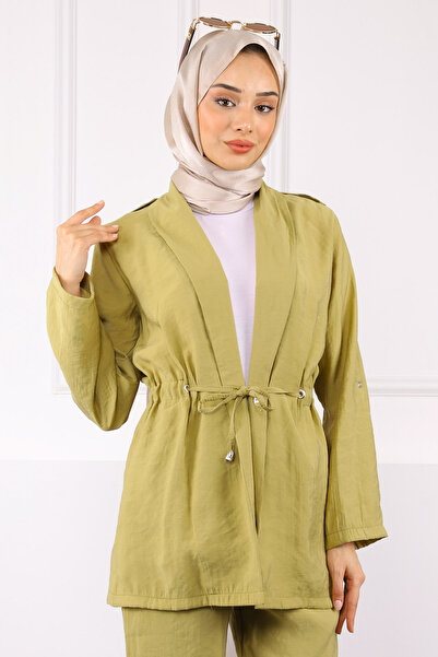 İmajButik Khaki Waist Drawstring Jacket Trousers Suit