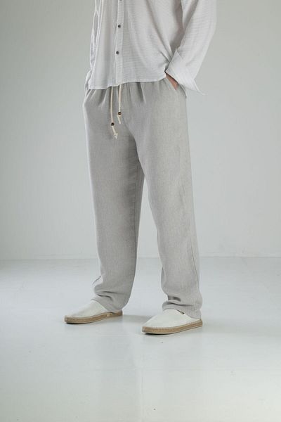 COCOPELLI Gray Linen Trousers
