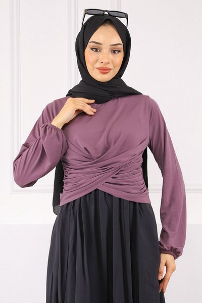 İmajButik Αμμώδης μπλούζα με λεπτομέρεια από Dusty Rose Cross Drape
