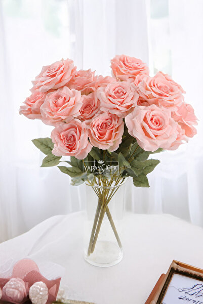 Yapay Çiçek Deposu Yapay Çiçek 7 Dallı Puket Gülü Demeti 40 cm Nar Çiçeği