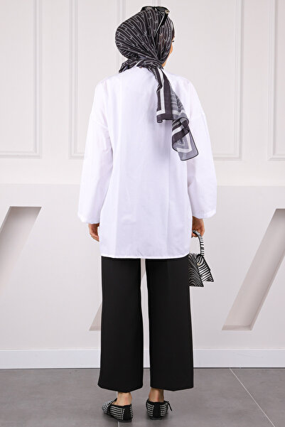 İmajButik Λευκό μπροστινό δεμένο κιμονό