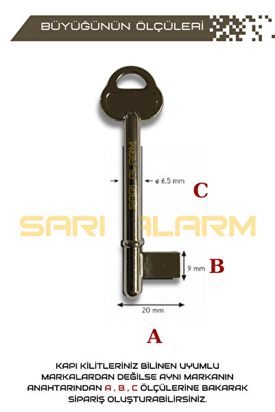 sarıalarm Maymuncuk Oda Kapısı Anahtarı - Tüm Numaraların Yerine Geçen Anahtarlar - 2'li Set