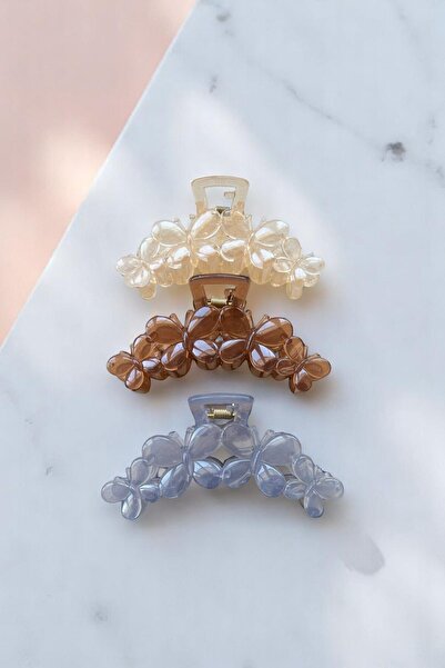 MUTENA Set de 3 catarame colorate cu model fluture