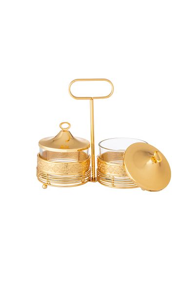 Dania Elegant double gold design stand for dates, sweets and nuts