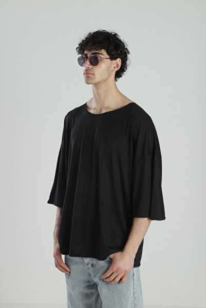 COCOPELLI Черна вискозна тениска с лош ръкав