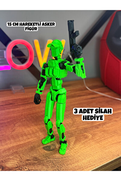ThreeDesignStore Asker Robot Tüm Eklemleri Hareketli Dummy Aksiyon Figürü 15 Cm