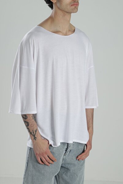 COCOPELLI Μπλουζάκι Fakir Sleeve White Oversize Viscon