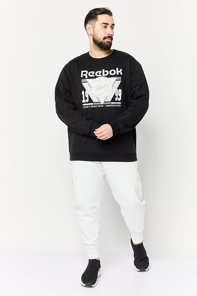 Reebok Men Sportswear Fit Long Sleeve Basketball Sweatshirt, Black