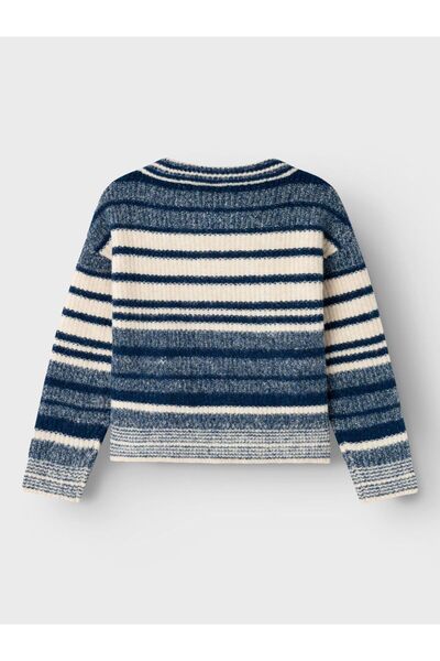 name ıt Син плетен пуловер за момиче