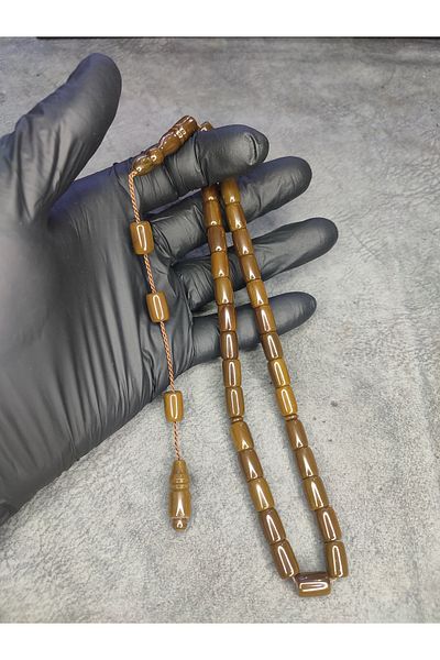 Mos Tespih Systematic Master's Work High-End Moire Crimping Amber Prayer Beads