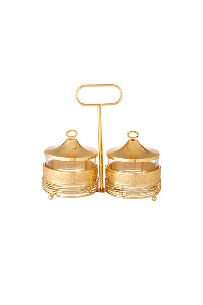 Dania Elegant double gold design stand for dates, sweets and nuts