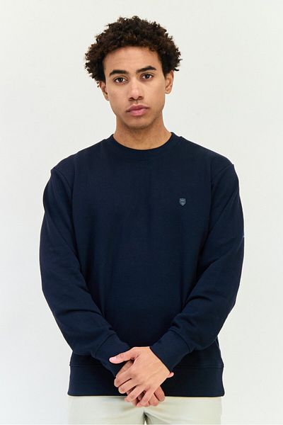 883 Police Men Crew Neck Brand Logo Long Sleeves Sweatshirt, Navy