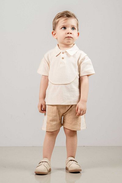 bombe Baby Kids Brown- Cream Cotton 2 Piece Set First Ben Trend Fashion Bottom Top Set
