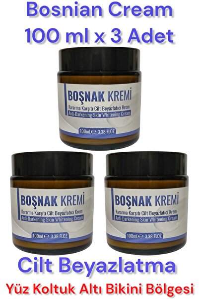 ULFİSU COSMETİCO Boşnak Kremi 3 Adet - Bosnian Cream 100ml Cilt Beyazlatma Cilt Lekeleri