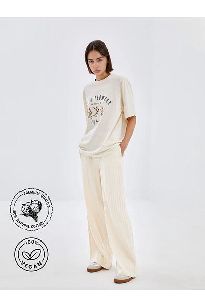 Bled Muslin Wide Leg High Waist Palazzo Women's Trousers (100% Cotton)