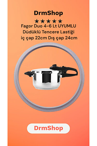 shopdrm DrmShop FAGOR DUO 4-6 LT Uyumlu Düdüklü Tencere Lastiği iç:22 Dış:25 cm