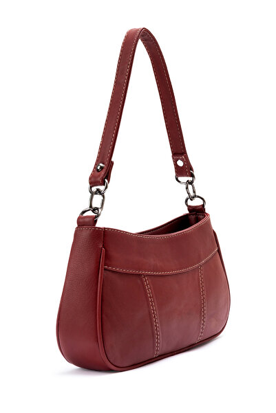 fubileather Geantă de umăr cu curea bagheta din piele naturală