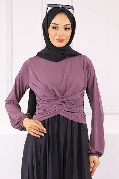 İmajButik Αμμώδης μπλούζα με λεπτομέρεια από Dusty Rose Cross Drape