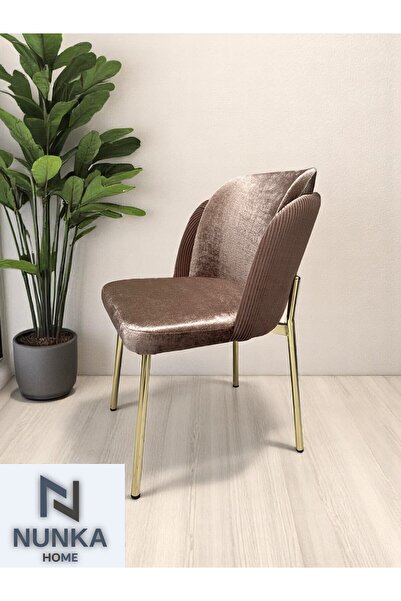 NUNKA HOME 1 Kişilik Arya Gold Line BabyFace Kumaş Modern Ve Şık Sandalye