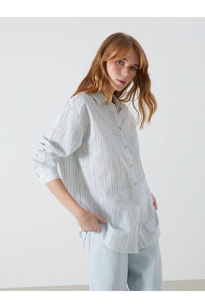 LC Waikiki Xside Striped Oversize Women's Shirt (S5)
