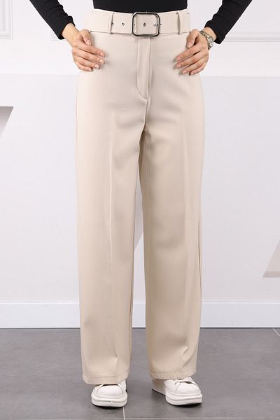 İmajButik Stone Wide Leg Belted Trousers