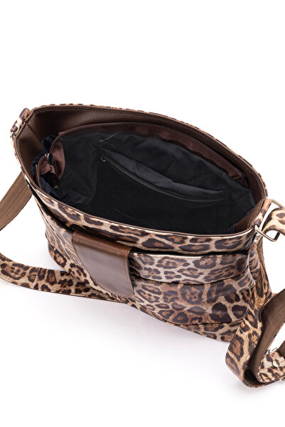 fubileather Genuine Leather Crossbody Leopard Messenger Bag