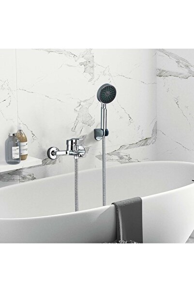 K Korman Baterie Cada K Korman, Para Dus Si Furtun Inclus, Aliaj, Cartus Ceramic, Crom, CD001