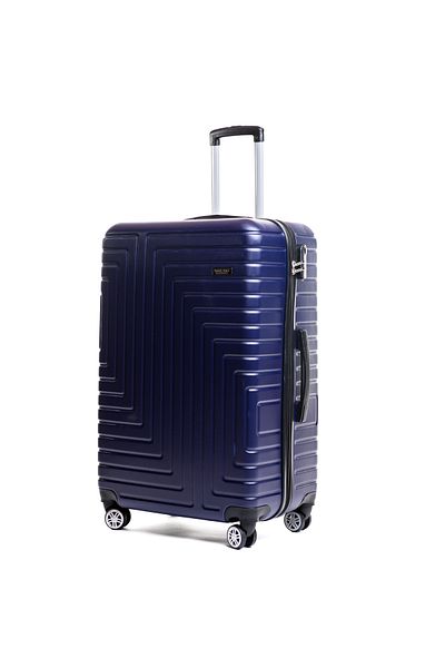 Travel POLO Large trolley, TRAVEL POLO, 78x48x32cm, A1004, checked luggage. ABS suitcase, Navy blue