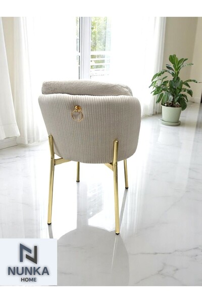 NUNKA HOME 1 Kişilik Arya Gold Line BabyFace Kumaş Modern Ve Şık Sandalye