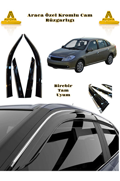 Autovia Renault Symbol Clio 2008-2012 Kromlu Cam Rüzgarlığı 4lü