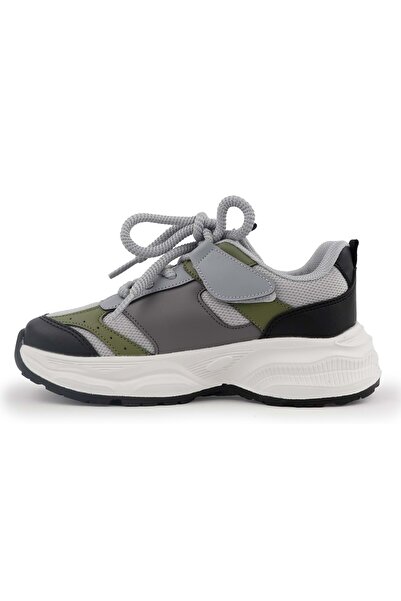 Cool Birian Lace-Up Velcro Sneaker Orthopedic Children's Sports Shoes Khaki