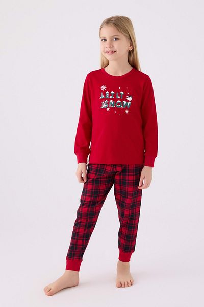 Waka Waka Letıt Snow Christmas Themed Girl's Pajama Set