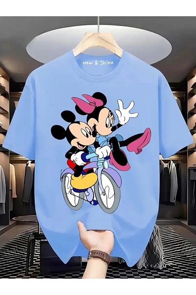 New Shine Μπλουζάκι Mickey Minie με στάμπα μεγάλου μεγέθους