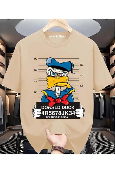 New Shine Donald Duck Printed Large Size Oversize T-Shirt