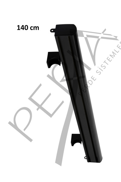 Peria Perde Sistemleri Siyah Dekoratif Perde Rayı Korniş 2'li