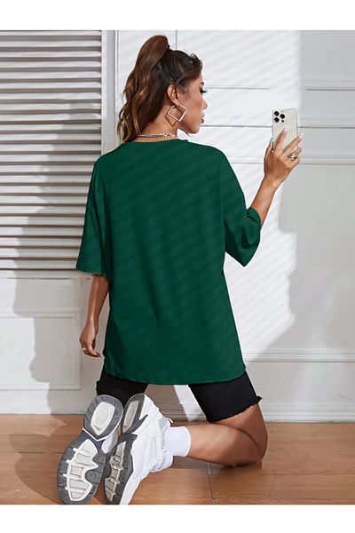 ciwi&life Unisex Malibu εμπριμέ χαλαρή εφαρμογή πράσινο μπλουζάκι