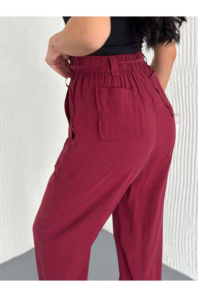 Noa Noa Belted Elastic Waist Modal Fabric Trousers