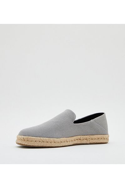 Toms Mens Toms Santiago Canvas Espadrilles Grey 40.5
