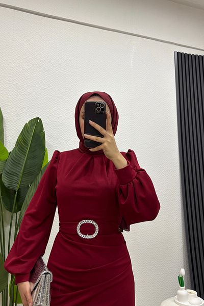 Tarzım Tuba Scuba Selçil Detailed Hijab Dress
