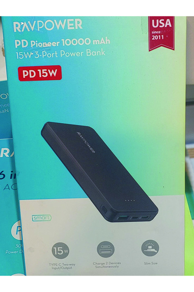 RavPower بنك طاقة PD Pioneer - 10,000 مللي أمبير/ساعة، USB-C/USB-A سريع