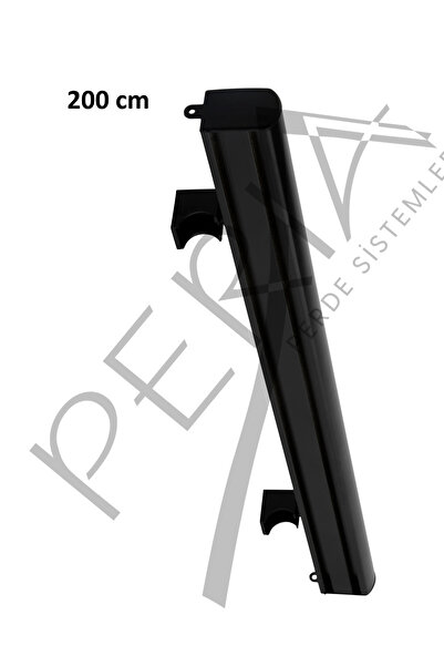 Peria Perde Sistemleri Siyah Dekoratif Perde Rayı Korniş 2'li