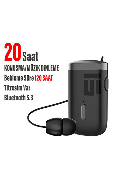 EXENAR Makaralı Kulaklık Titreşimli Yaka Mandallı Makaralı Bluetooth Kulaklık...