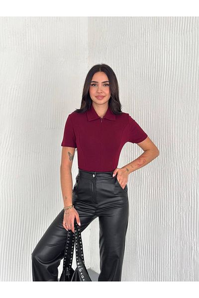 Noa Noa Тениска с къс ръкав и скрит цип