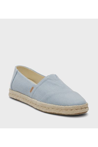 Toms Womens Toms Washed Denim Espadrilles Light Blue 9