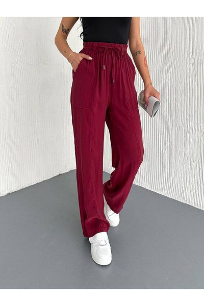 Noa Noa Belted Elastic Waist Modal Fabric Trousers