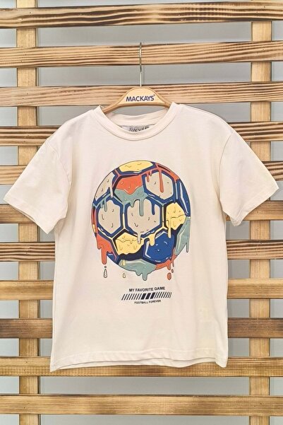 wakawakakidsstore Αγόρι μπλουζάκι με στάμπα μπροστά - Μπεζ