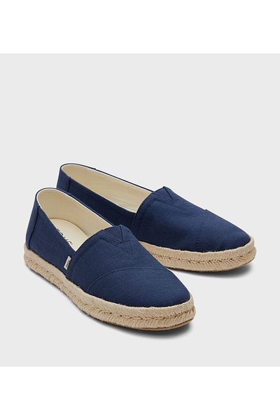 Toms Womens Toms Recycled Cotton Espadrilles Navy Blue 11